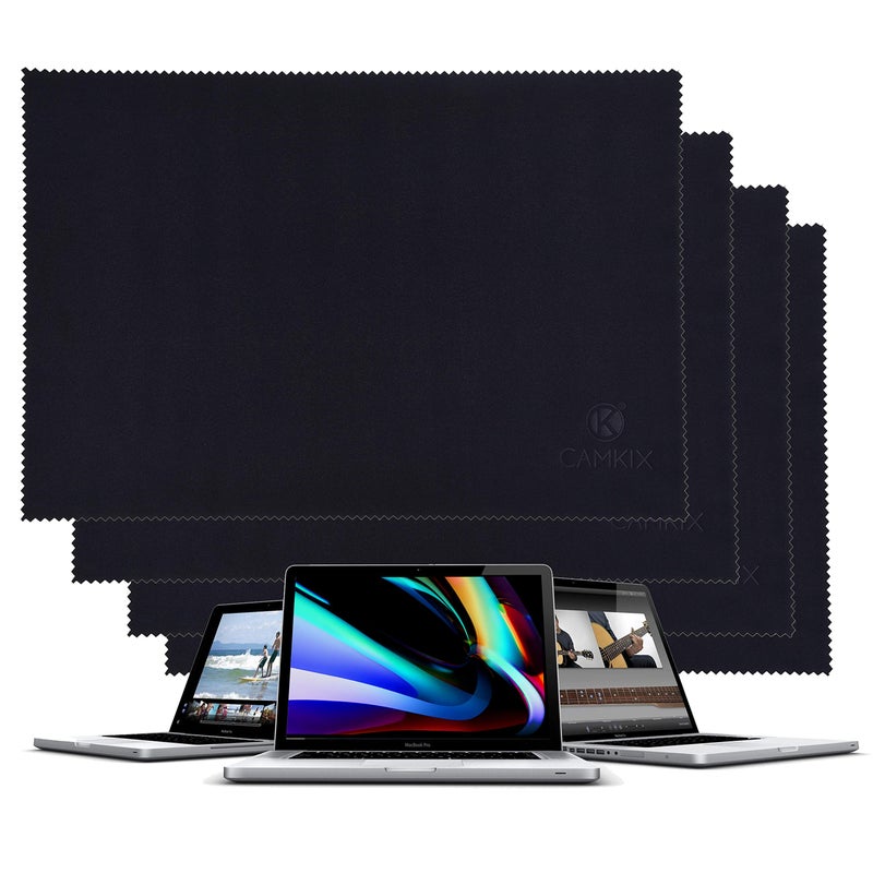 CamKix Microfiber Cover Cloth Cleaning Set - Compatible with Apple MacBook Pro (15-16â€) - 4X Keyboard Liner Cloth, 1x Double Sided Cloth and 1 x Lens Cleaning Paper Tissue Booklet - Image 3